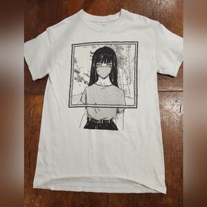 Spencer's Threadless anime ninja girl with‎ mask. White t-shirt size Small